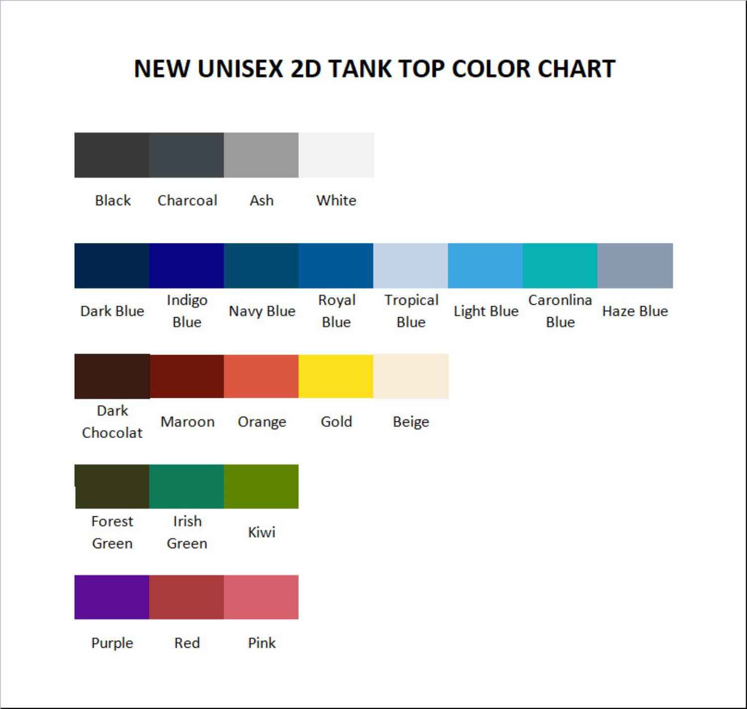 tank top color chart - Falling In Reverse Shop