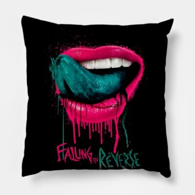 Pink Lipstick Falling In Reverse The Rest Gift For Throw Pillow Official Falling In Reverse Merch