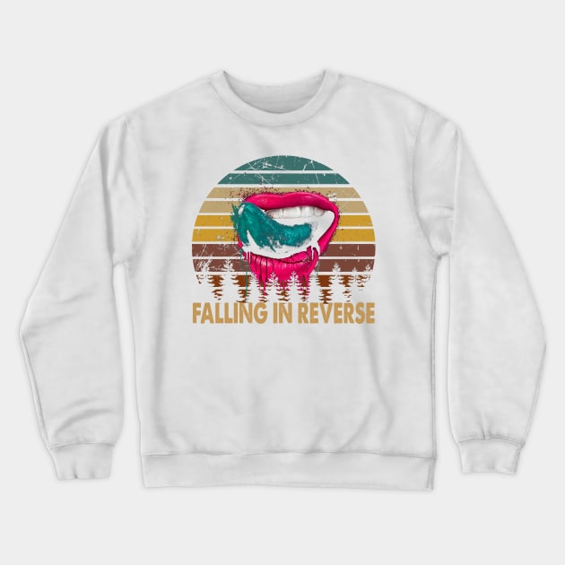 Vintage Retro Falling In Reverse Songs Lipstick Gi Crewneck Sweatshirt