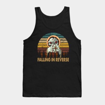 Skull Retro Vintage Falling In Reverse Tour Text W Tank Top Official Falling In Reverse Merch