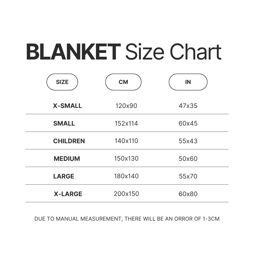 Blanket Size Chart - Falling In Reverse Shop