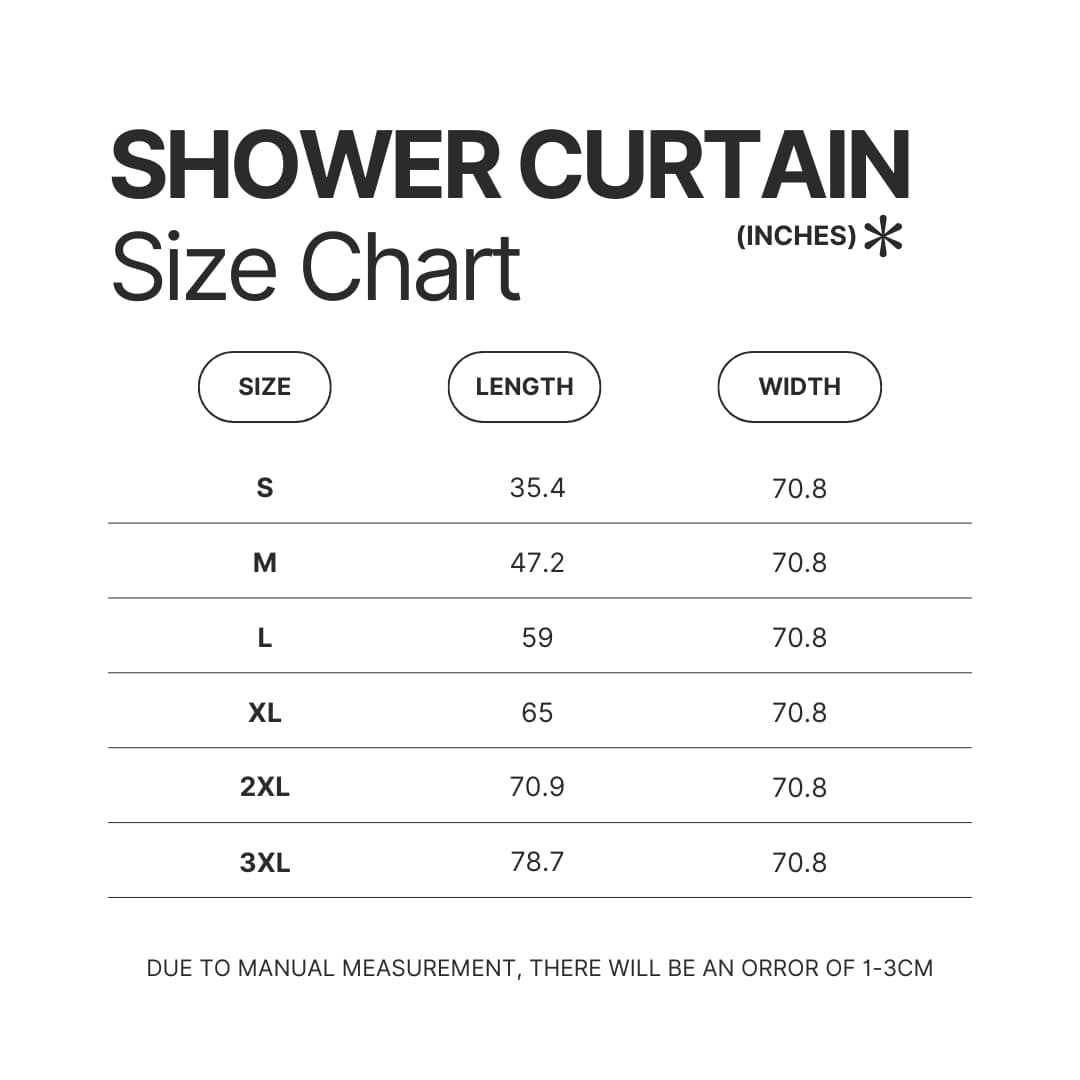 Shower Curtain Size Chart - Falling In Reverse Shop