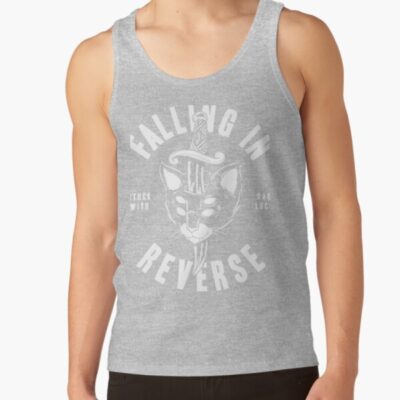 Falling In Reverse Stuck With Bad Luck Cat Head Tank Top Official Falling In Reverse Merch