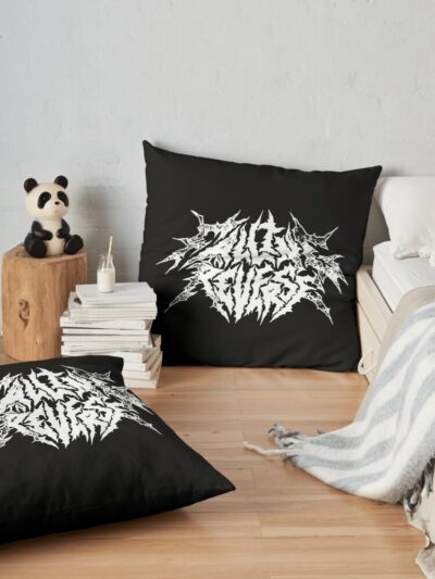 White Logo Throw Pillow Official Falling In Reverse Merch