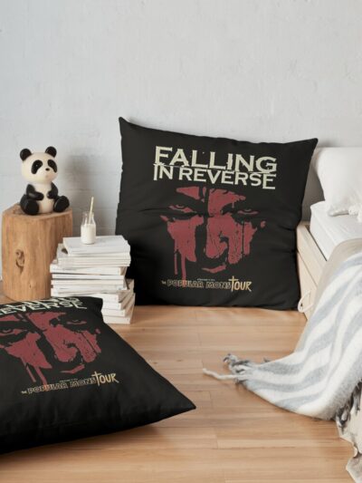 Popular Mons Tour Throw Pillow Official Falling In Reverse Merch